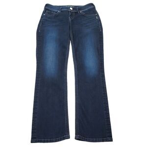 Silver Suki Straight Jean Women's Size 28x30 (29.5) Thick Stitch Bling Dark Blue